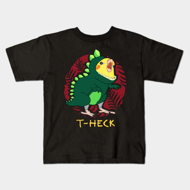 t-heck cockatiel dinosaur Kids T-Shirt by FandomizedRose